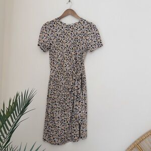 Boden Knot Front Floral Jersey Shift Dress Sz 8L